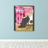 Haute Couture Abstracte Schoenkunst 26 x 38 Canvas Afdruk (Insitu (Houten vloer))
