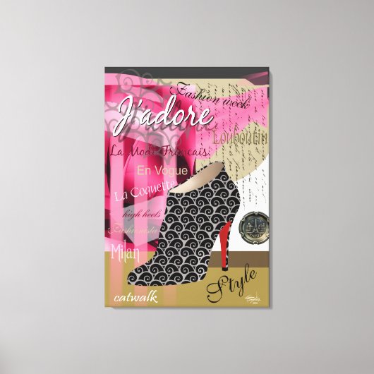 Haute Couture Abstracte Schoenkunst 26 x 38 Canvas Afdruk (Voorkant)