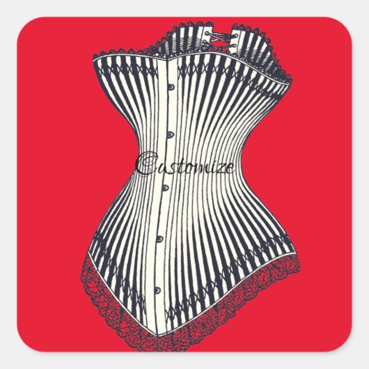 Haute Couture Corset Thunder_Cove Vierkante Sticker (Voorkant)