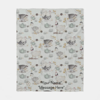 Haute Couture Ducks & Chicken Baby Fleece Deken