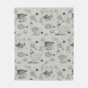 Haute Couture Ducks & Chicken Baby Fleece Deken