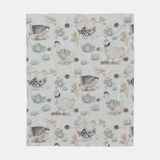 Haute Couture Ducks & Chicken Baby Fleece Deken (Voorkant)
