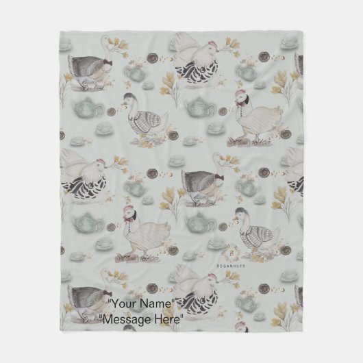 Haute Couture Ducks & Chicken Baby Fleece Deken (Voorkant)