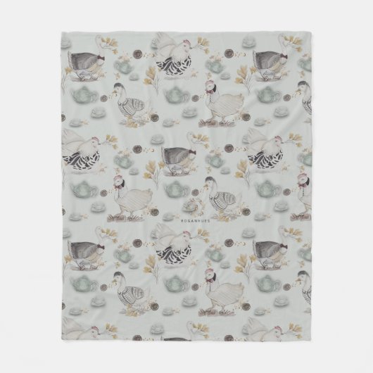 Haute Couture Ducks & Chicken Baby Fleece Deken (Voorkant)