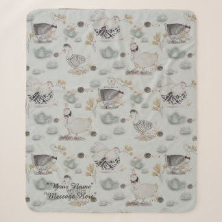 Haute Couture Ducks & Chicken Baby Sherpa Deken