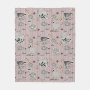 Haute Couture Kip print Fleece Deken