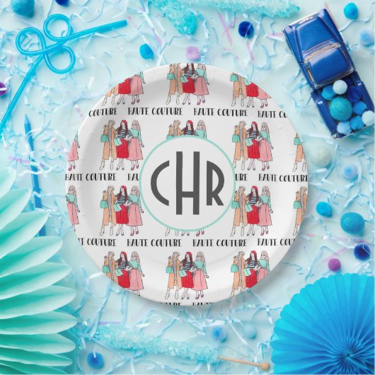Haute Couture | MODE | Parijs | Monogram Papieren Bordje (Feest)