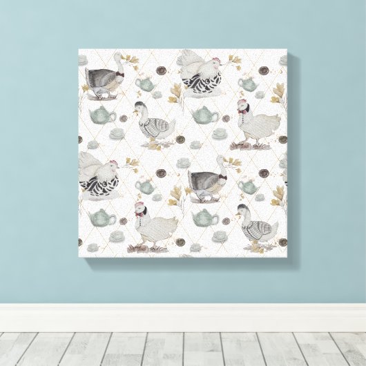 Haute Couture Theme Boganhues Kunstwerk Canvas Afdruk (Insitu (Houten vloer))