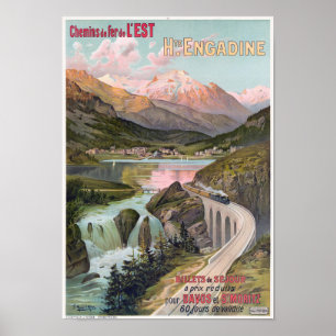Haute Engadine Zwitserland Vintage Poster 1910