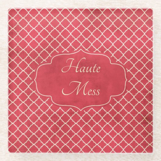 Haute Mess Funny Glazen Onderzetter (Voorkant)
