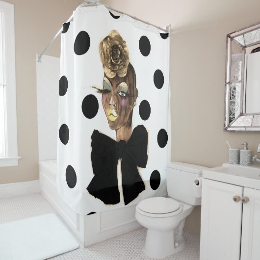 HAUTE Polka Dot Shower Curtain Douchegordijn (In situ)