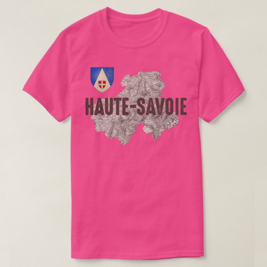 Haute Savoie 74 Department Ancient Map Alps Skiing T-shirt (Design voorkant)