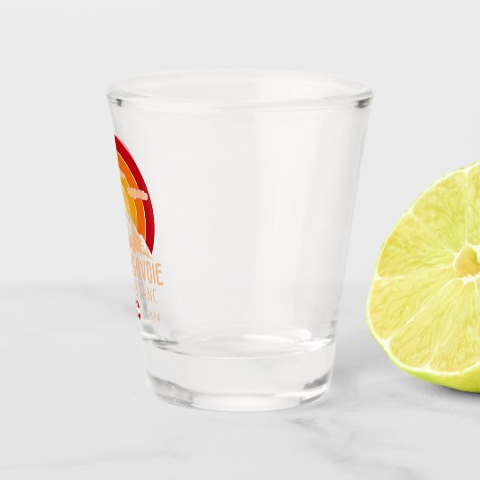 Haute-Savoie Frankrijk Retro Zonsondergang Skiën S Shot Glas (Rechts)