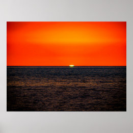 Hauting donkerrode Maui zonsondergang poster
