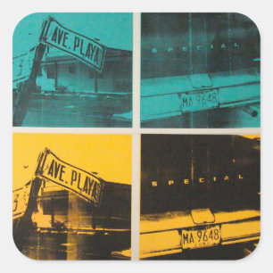 Havana 2 vierkante sticker