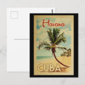 Havana Briefkaart Palm Tree Vintage Travel (Voorkant / Achterkant)