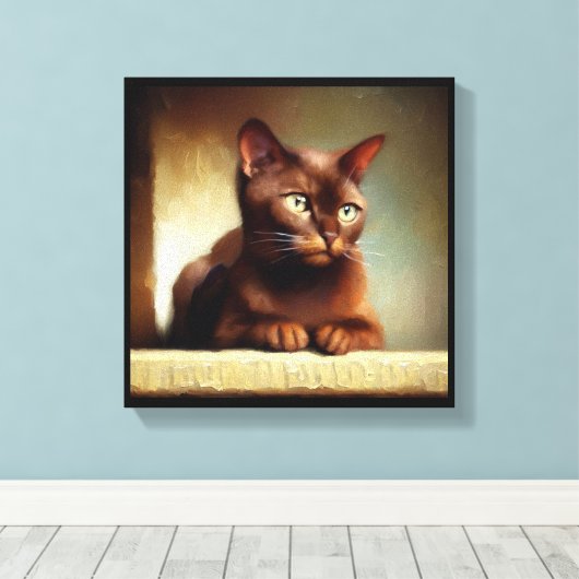 Havana Brown Cat Canvas Afdruk (Insitu (Houten vloer))