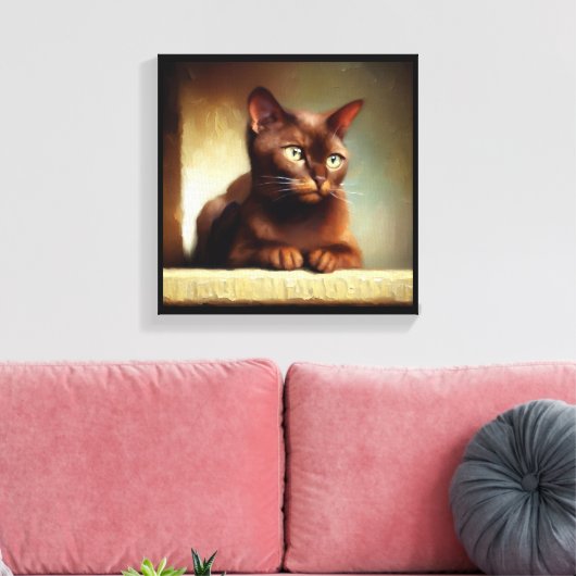 Havana Brown Cat Canvas Afdruk (Insitu (Woonkamer))