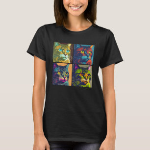 Havana Brown Cat Pop Illustratie Kleurrijk Dier T-shirt