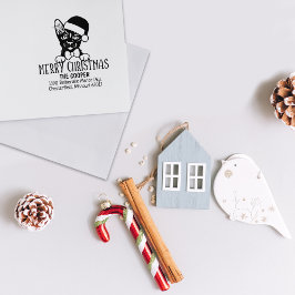 Havana Brown Cat Retouradres Kerst Rubberstempel