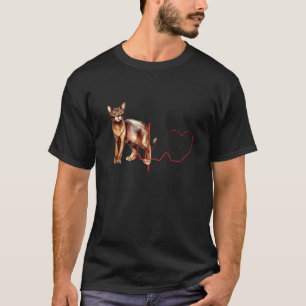 Havana Brown Kat Hartslag EKG Grappige Huisdier Ei T-shirt