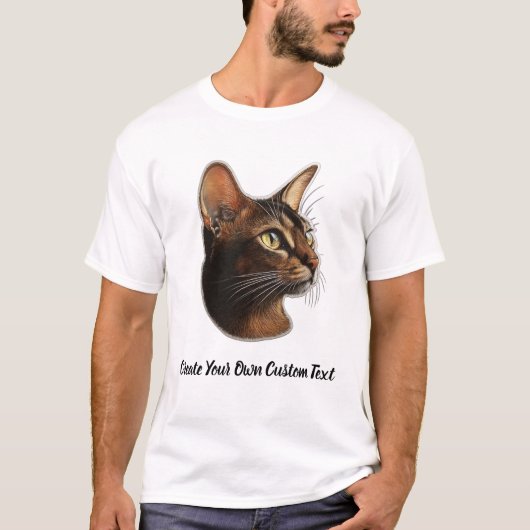 Havana Brown Kat Maak Je Eigen Aangepaste Tekst  T-shirt (Voorkant)