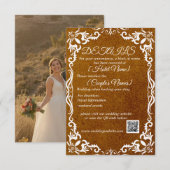 Havana Brown Minimal Elegant Wedding Enclosure Car Informatiekaartje (Voorkant / Achterkant)