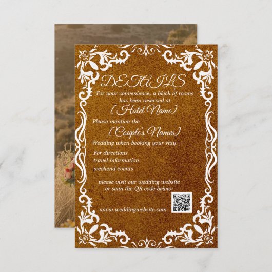 Havana Brown Minimal Elegant Wedding Enclosure Car Informatiekaartje (Voorkant / Achterkant)