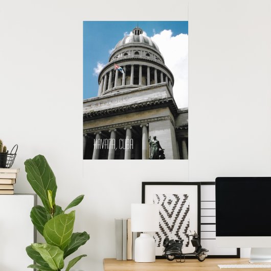 Havana Capitool Gebouw Cuba Souvenir Poster (Thuiskantoor)