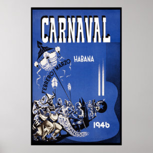 Havana Carnival 1946 Vintage Travel Poster