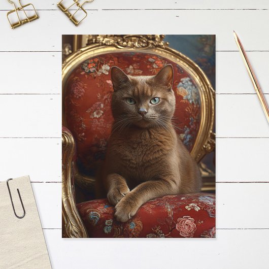  Havana Cat Portrait Regal Painting Briefkaart