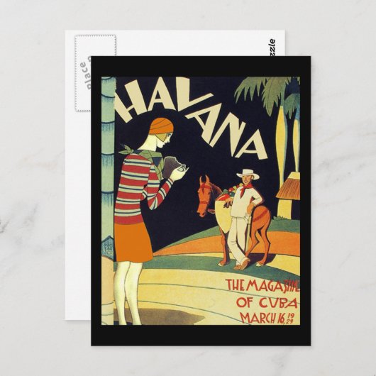 Havana Cuba Art Deco Hoesje  kunst Briefkaart (Voorkant / Achterkant)