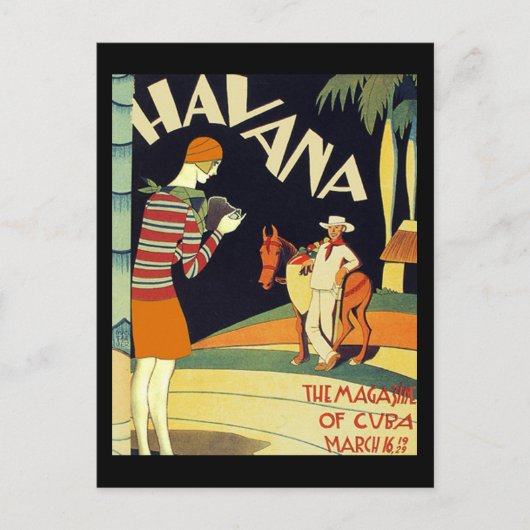 Havana Cuba Art Deco Hoesje Vintage Briefkaart (Voorkant)