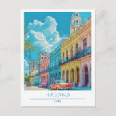Havana Cuba Art Vintage Travel Briefkaart (Voorkant)