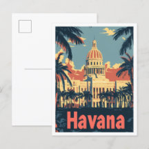 Havana Cuba Art Vintage Travel Illustratie