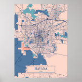 Havana - Cuba Breezy City Map Poster (Voorkant)