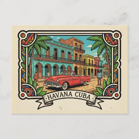 Havana Cuba Briefkaart (Voorkant)