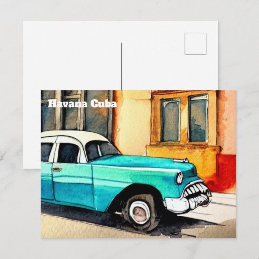 havana cuba briefkaart oude auto (Voorkant / Achterkant)