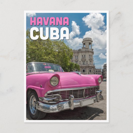 Havana Cuba — briefkaart van het klassieke autover (Voorkant)