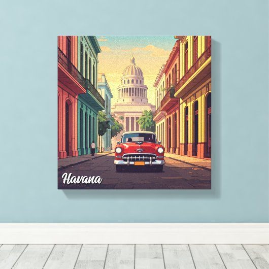 Havana Cuba Canvas Afdruk (Insitu (Houten vloer))
