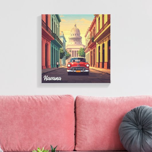 Havana Cuba Canvas Afdruk (Insitu (Woonkamer))