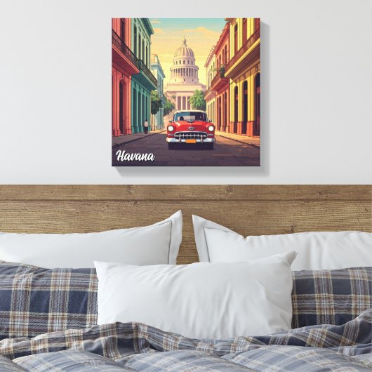 Havana Cuba Canvas Afdruk (Insitu (Slaapkamer))