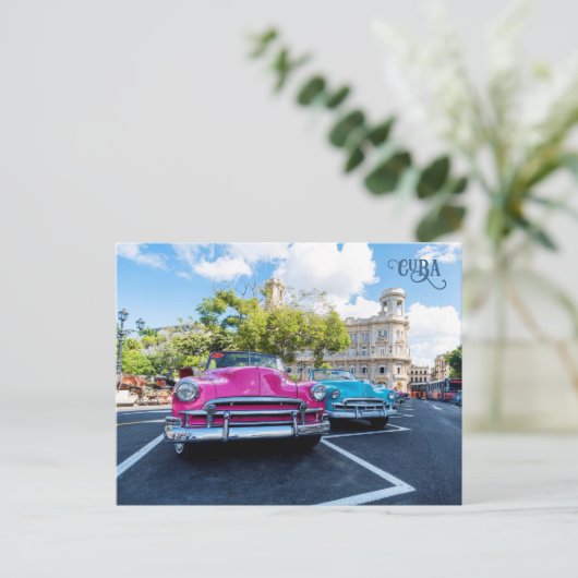 Havana CUBA Cars Briefkaart (Staand voorkant)