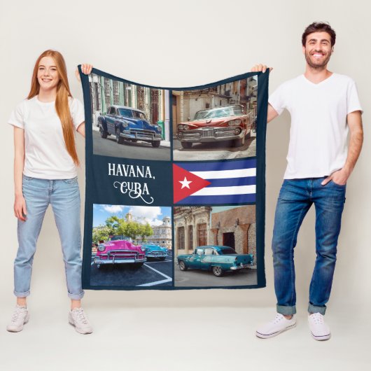 Havana CUBA Cars Fleece Deken (In situ)