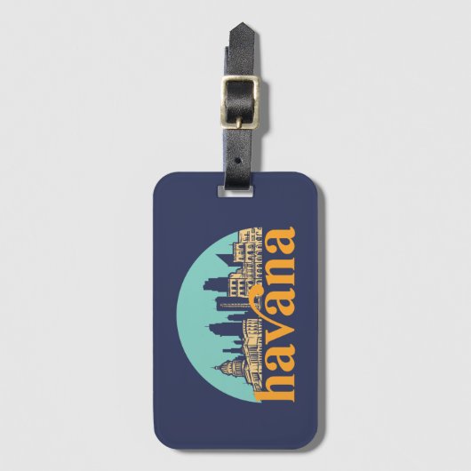 Havana Cuba  City Skyline Cityscape Art Bagagelabel (Voorkant (verticaal))