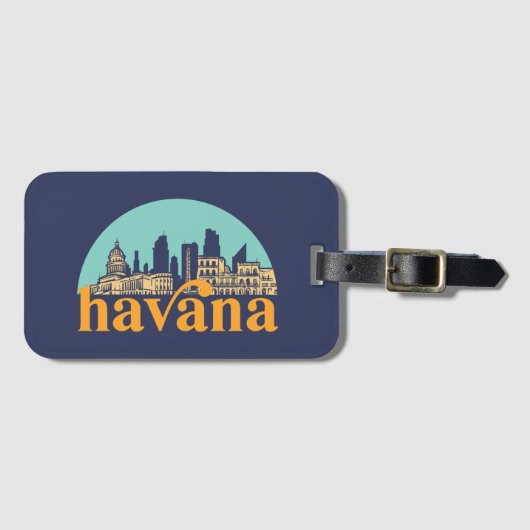 Havana Cuba  City Skyline Cityscape Art Bagagelabel (Voorkant (horizontaal))