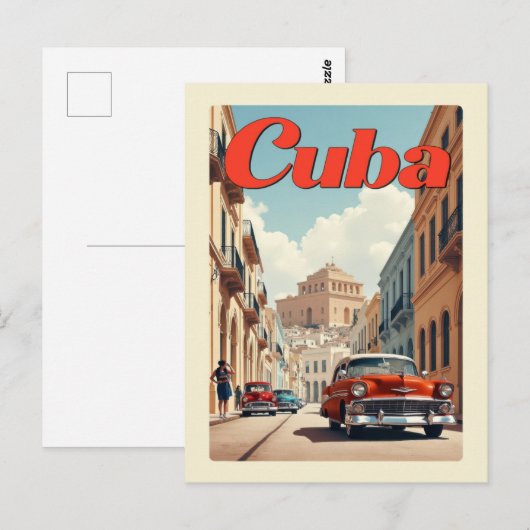  Havana Cuba Classic Car Retro Reizen Briefkaart (Voorkant / Achterkant)