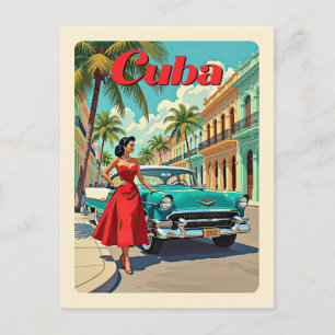  Havana Cuba Classic Car Retro Reizen Briefkaart