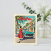 Havana Cuba Classic Car Retro Reizen Briefkaart (Staand voorkant)