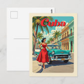 Havana Cuba Classic Car Retro Reizen Briefkaart (Voorkant / Achterkant)